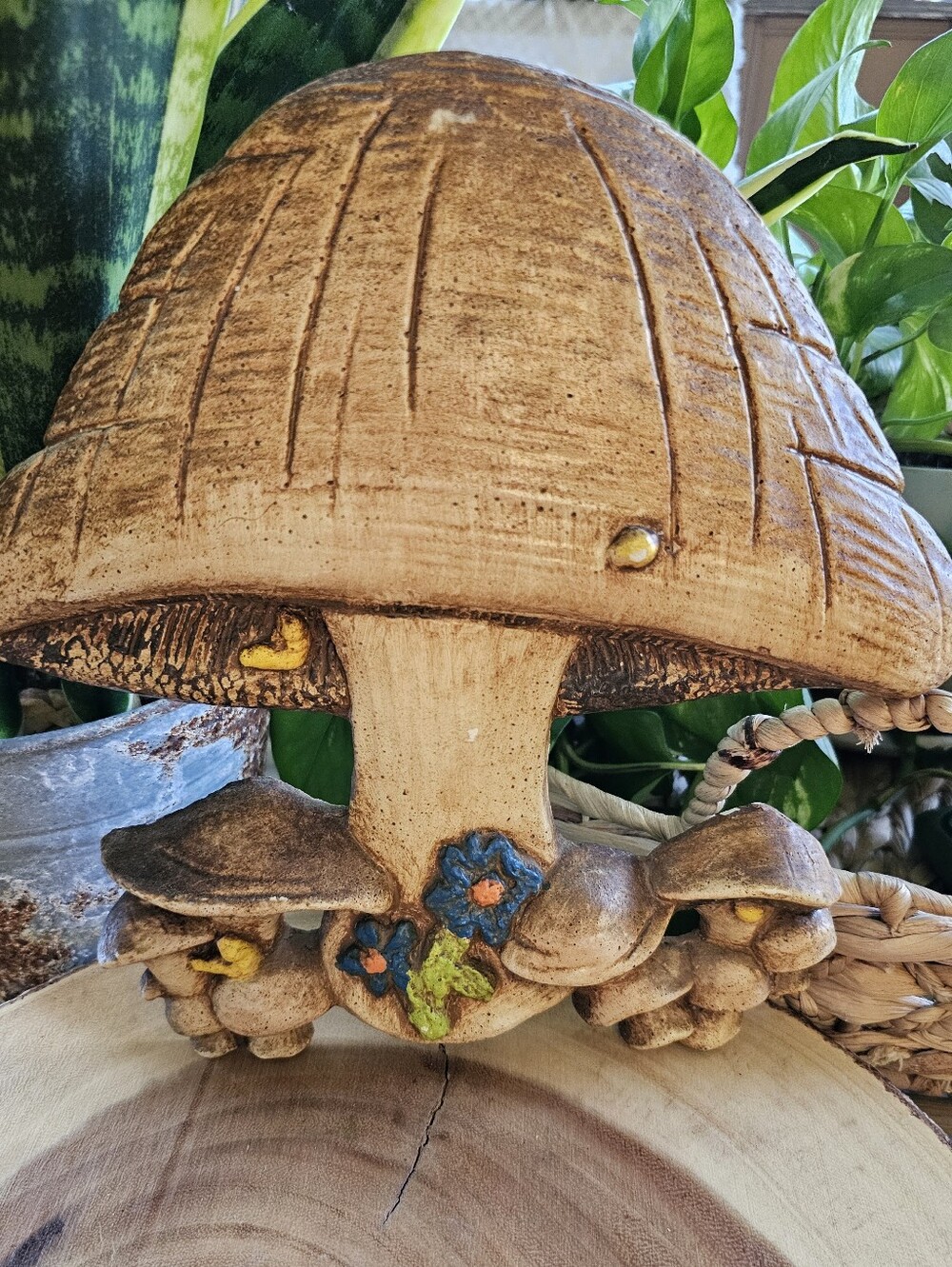Vintage 1970s Mushroom Ceramic Wall Plaque USA